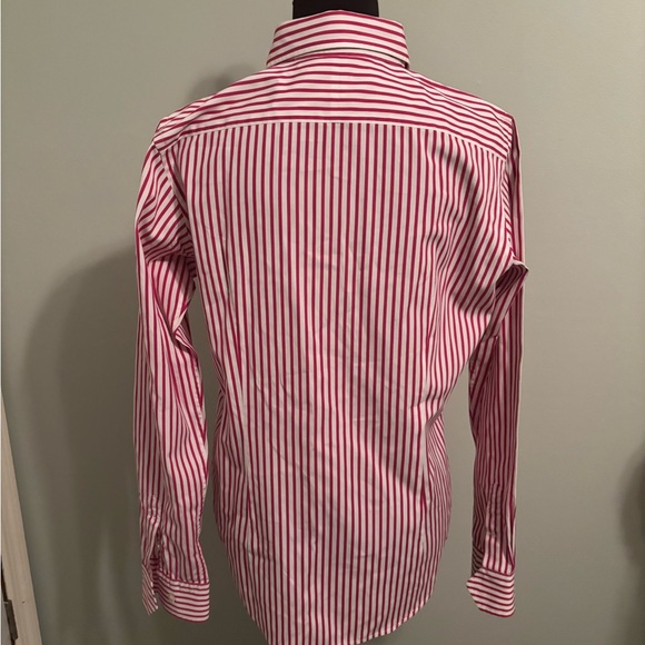 Ralph Lauren Sport Dark Pink and White Striped Ladies Shirt size 12 - Picture 4 of 8